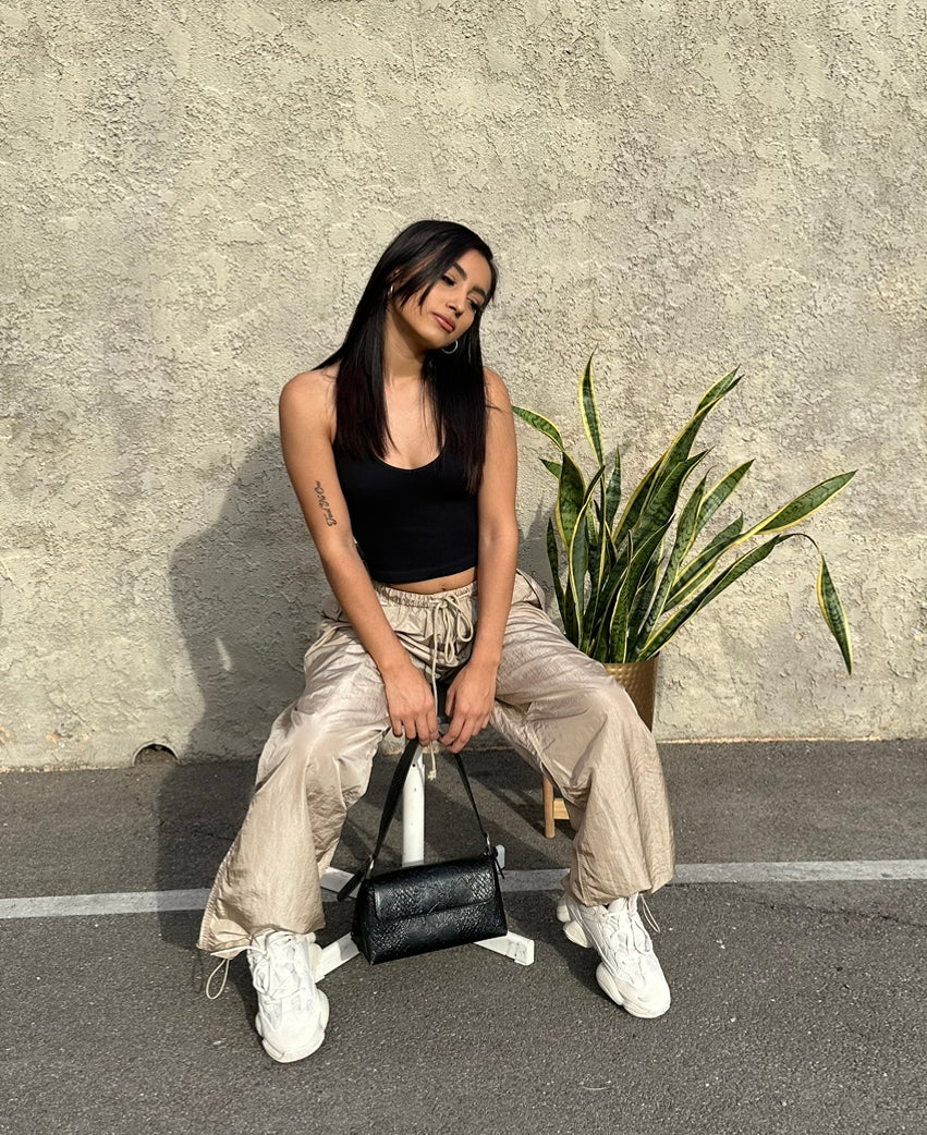 SHINY CARGO PANTS