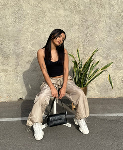 SHINY CARGO PANTS