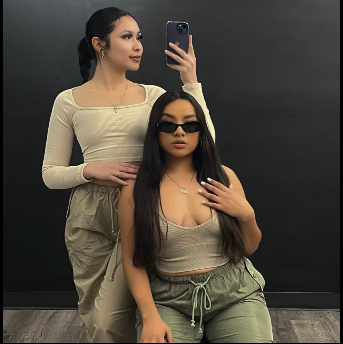 SHINY CARGO PANTS